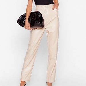 NWT - Nasty Gal - Women’s Faux Leather Tapered Pants
